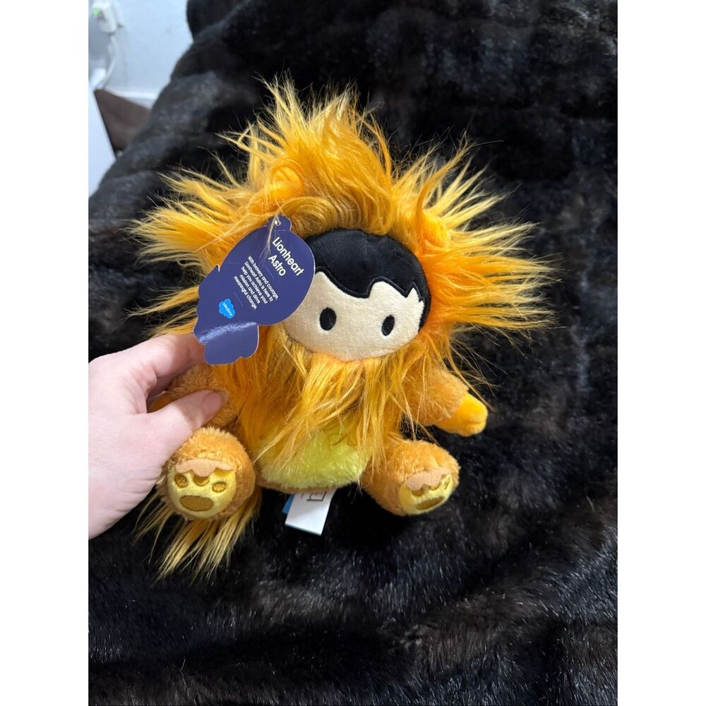Salesforce Lionheart Astro Yellow Lion Heart Plush Stuffed Animal 8"